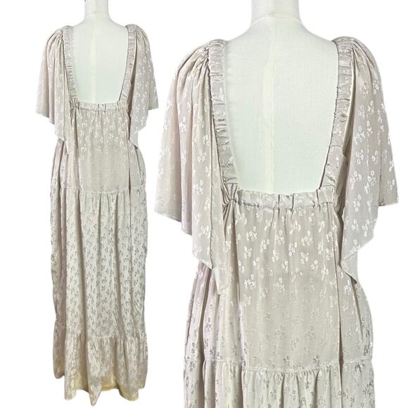Free People Dainty Ethereal Fairy Cha Cha Maxi Dress in Ivory Cream Size Large - Picture 6 of 16